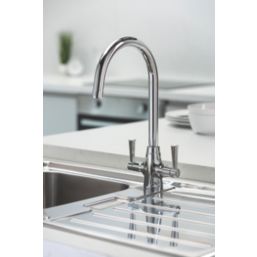 Streame by Abode Stamford Swan Dual-Lever Mono Mixer Chrome