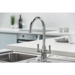 Streame by Abode Stamford Swan Dual-Lever Mono Mixer Chrome