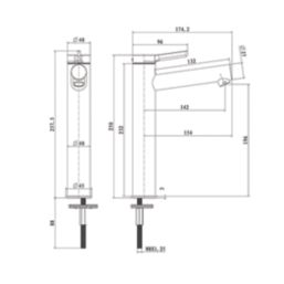Swirl Bonda Chrome 250mm Standard Round Head Mono Basin Mixer Tap
