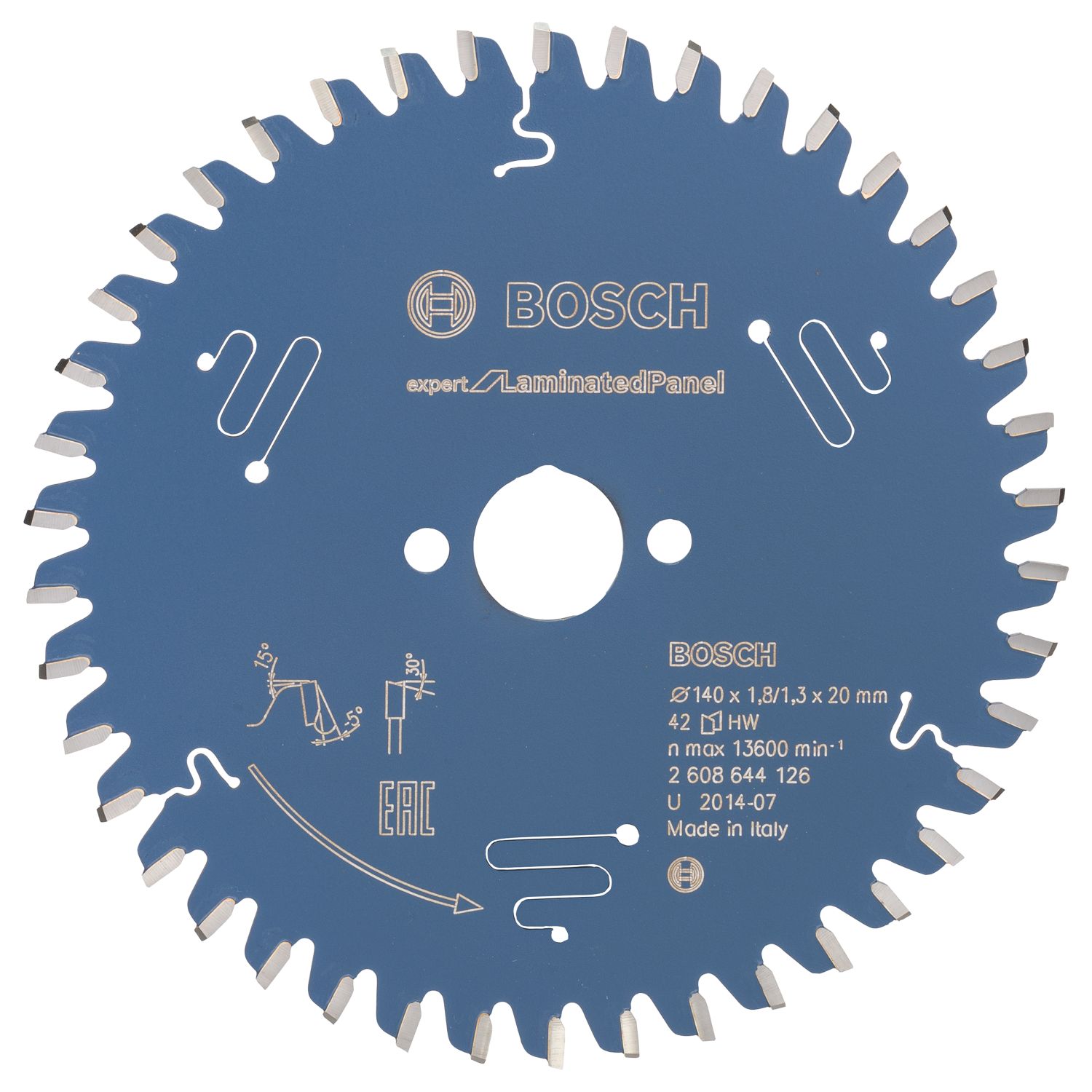 Bosch Expert Laminate Panel Circular Saw Blade 140mm x 20mm 42T (877KP)