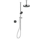Mira Platinum Gravity-Pumped Ceiling-Fed Black / Chrome Thermostatic Wireless Dual Outlet Digital Mixer Shower