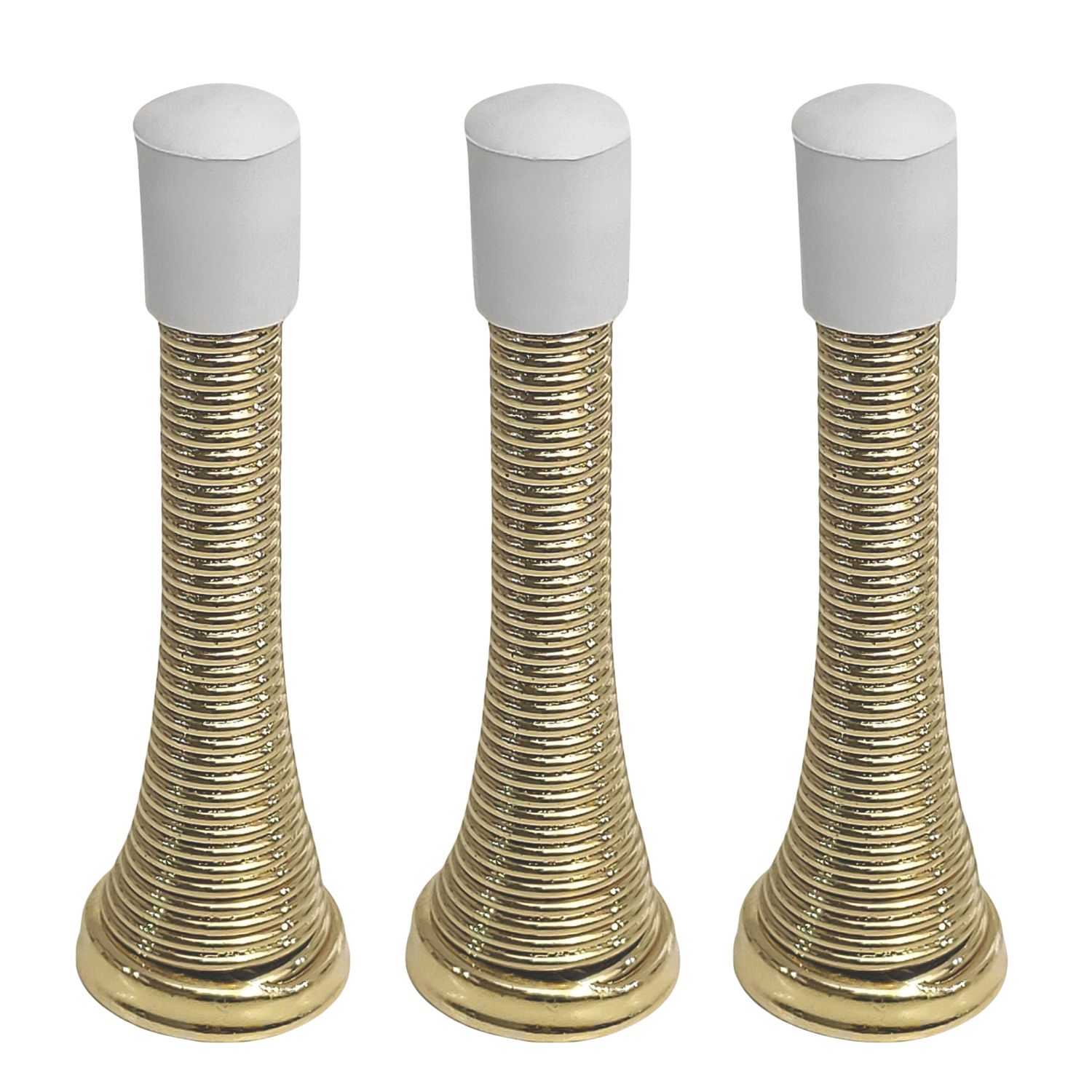 Smith & Locke Cylinder Door Stops 24 x 79mm Polished Brass 3 Pack (877PX)