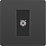 British General Evolve 1-Gang Coaxial TV / FM Socket Black with Black Inserts