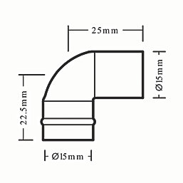 Flomasta  Copper Solder Ring Equal 90° Street Elbow 15mm