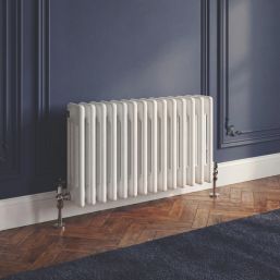 Flomasta 300mm x 605mm 1768BTU White Horizontal 4 Column Radiator