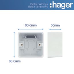 Hager Sollysta WMPB1/46 1-Gang Surface Pattress  Back Box 46mm