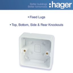 Hager Sollysta WMPB1/46 1-Gang Surface Pattress  Back Box 46mm