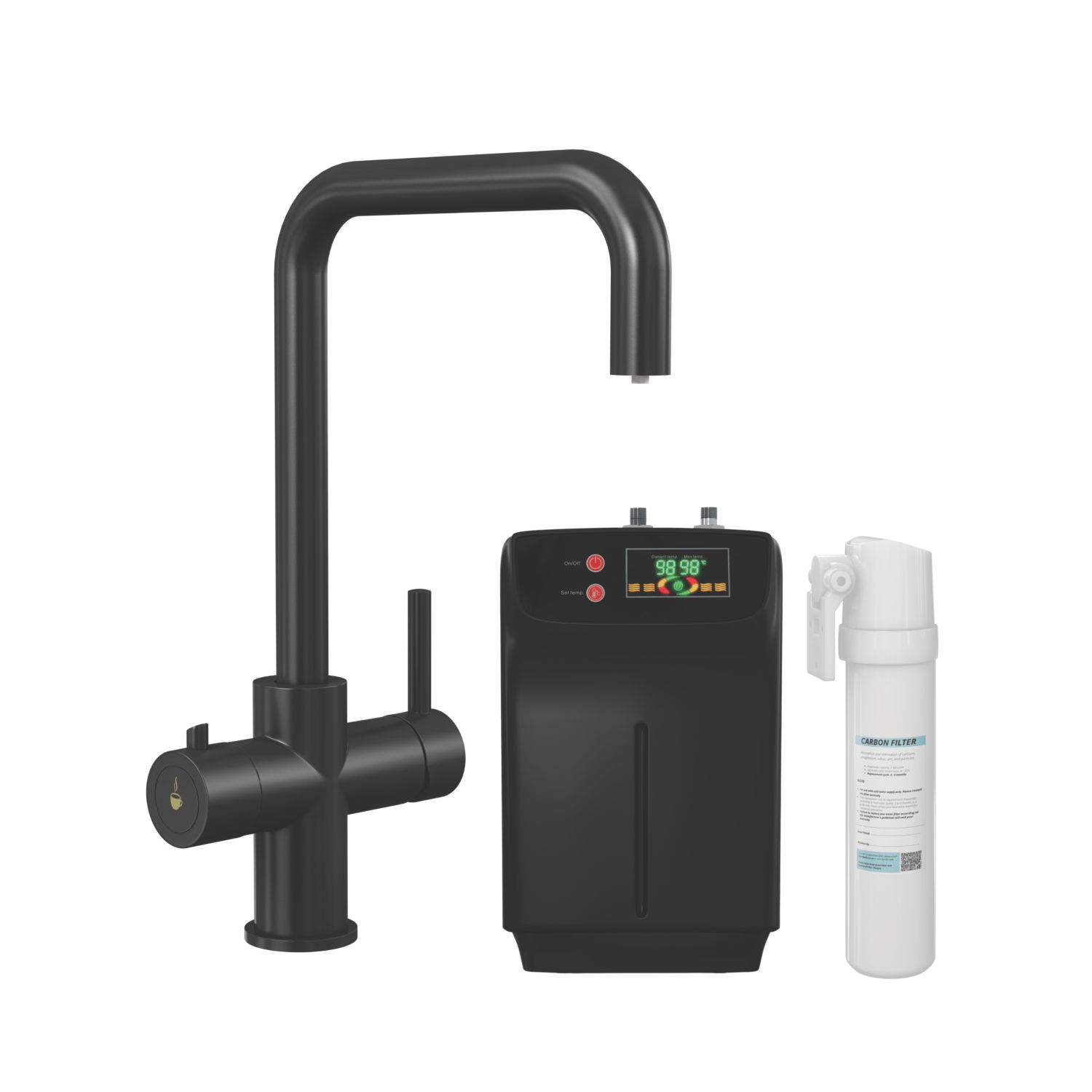 ETAL Elise 4-in-1 Instant Boiling Water Tap Matt Black (878AX)