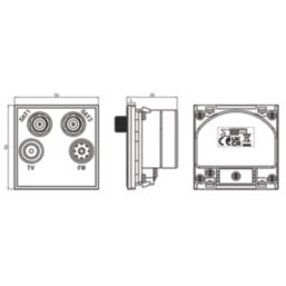 Knightsbridge  Quadruplex Modular Multimedia Socket Grey