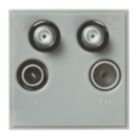 Knightsbridge  Quadruplex Modular Multimedia Socket Grey