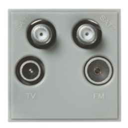 Knightsbridge  Quadruplex Modular Multimedia Socket Grey