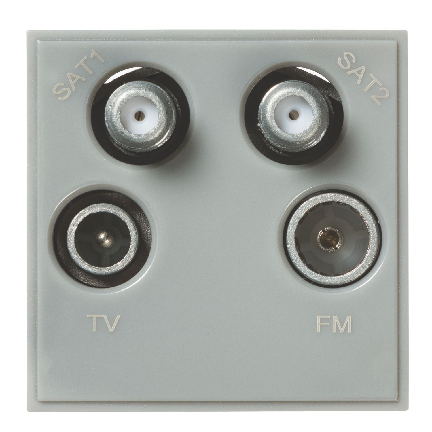 Knightsbridge Quadruplex Modular Multimedia Socket Grey (878CR)