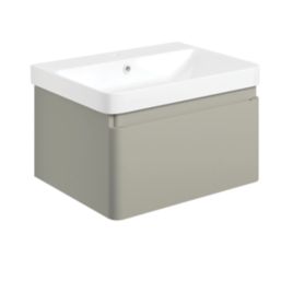 Essentials Genoa Vanity Unit with Basin Matt Latte 605mm x 460mm x 360mm