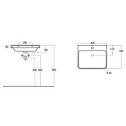 Essentials Genoa Vanity Unit with Basin Matt Latte 605mm x 460mm x 360mm