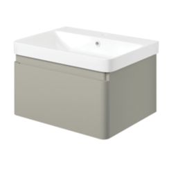 Essentials Genoa Vanity Unit with Basin Matt Latte 605mm x 460mm x 360mm