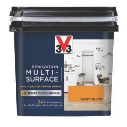 V33 750ml Honey Yellow Satin Acrylic Multi Surface Paint