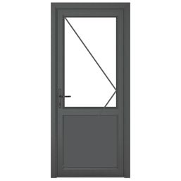 Crystal  1-Panel 1-Clear Light Right-Handed Anthracite Grey uPVC Back Door 2090mm x 840mm