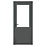 Crystal  1-Panel 1-Clear Light Right-Hand Opening Anthracite Grey uPVC Back Door 2090mm x 840mm