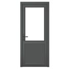 Crystal  1-Panel 1-Clear Light Right-Handed Anthracite Grey uPVC Back Door 2090mm x 840mm