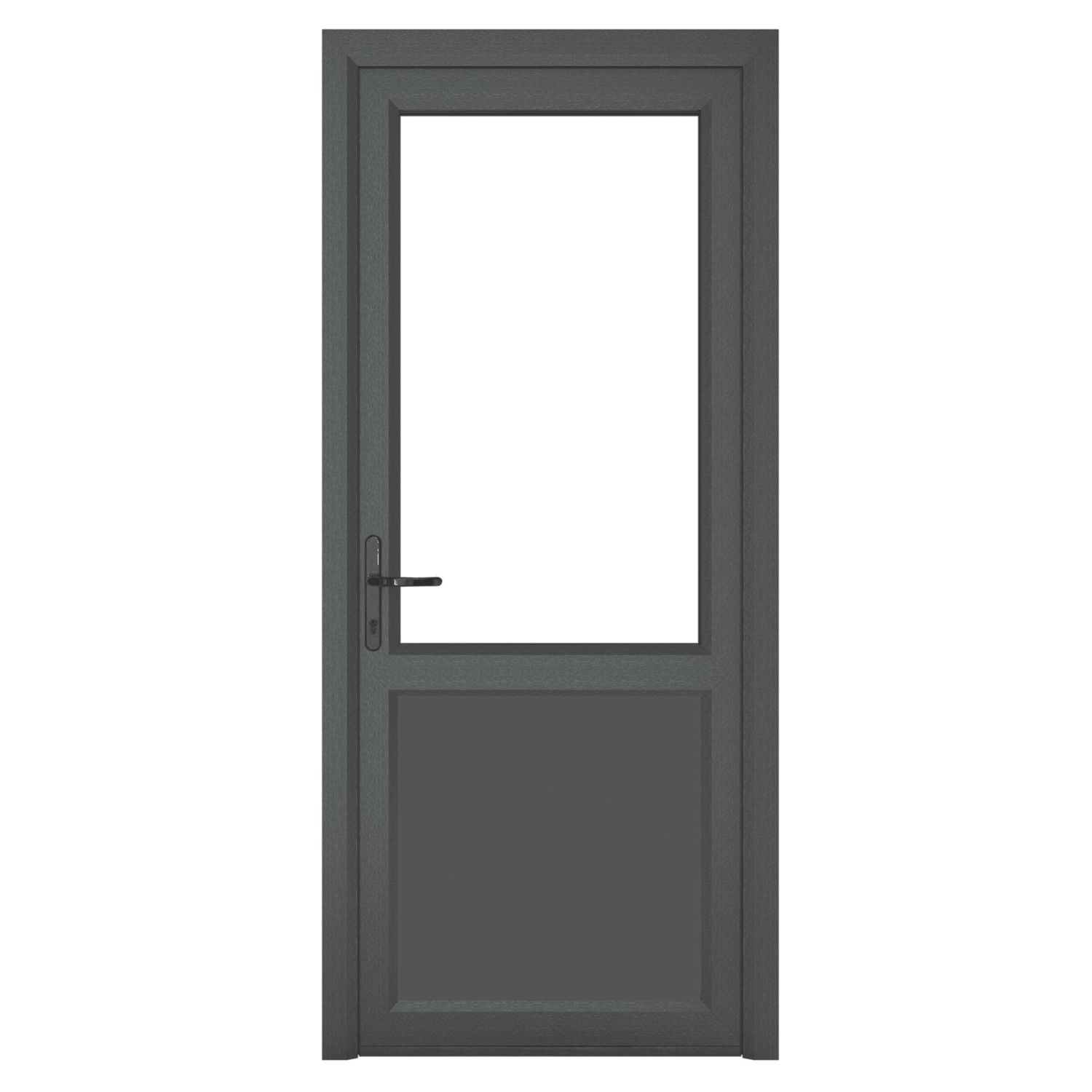 Crystal 1-Panel 1-Clear Light Right-Handed Anthracite Grey uPVC Back Door 2090mm x 840mm (878KF)