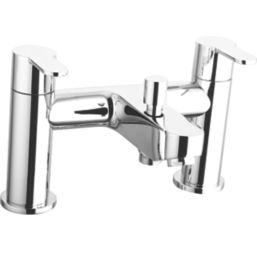 ETAL Oxford Polished Chrome 127mm Deck Mounted Dual Control Manual Shower Mixer Tap