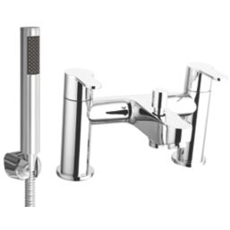 ETAL Oxford Polished Chrome 127mm Deck Mounted Dual Control Manual Shower Mixer Tap