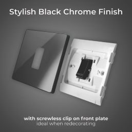 British General Evolve 10A 1-Gang 1-Way Press Switch Polished Black