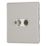 Contactum Lyric 2-Gang Coaxial TV & F-Type Satellite Socket Brushed Steel with White Inserts