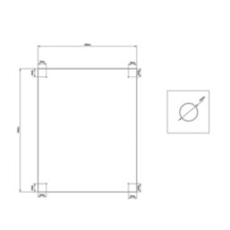 Splashback  Clear with Gunmetal Caps Splashback 600mm x 750mm x 6mm