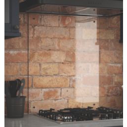 Splashback  Clear with Gunmetal Caps Splashback 600mm x 750mm x 6mm