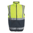 Regatta Pro Zip Collar Hi-Vis Vest Yellow/Navy 2X Large 47" Chest