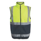 Regatta Pro Zip Collar Vest Hi-Vis Vest Yellow/Navy 2X Large 47" Chest