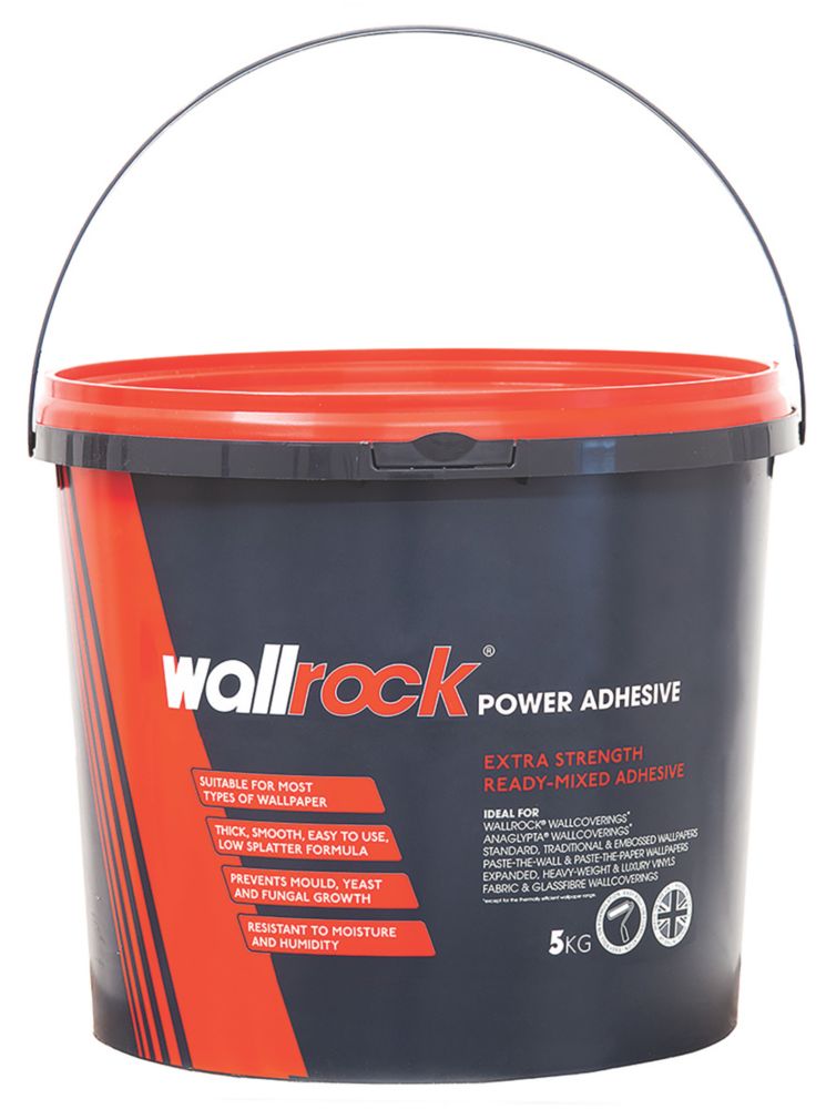 Wallrock Power Ready-Mixed Wallpaper Adhesive 5 Roll Pack - Screwfix
