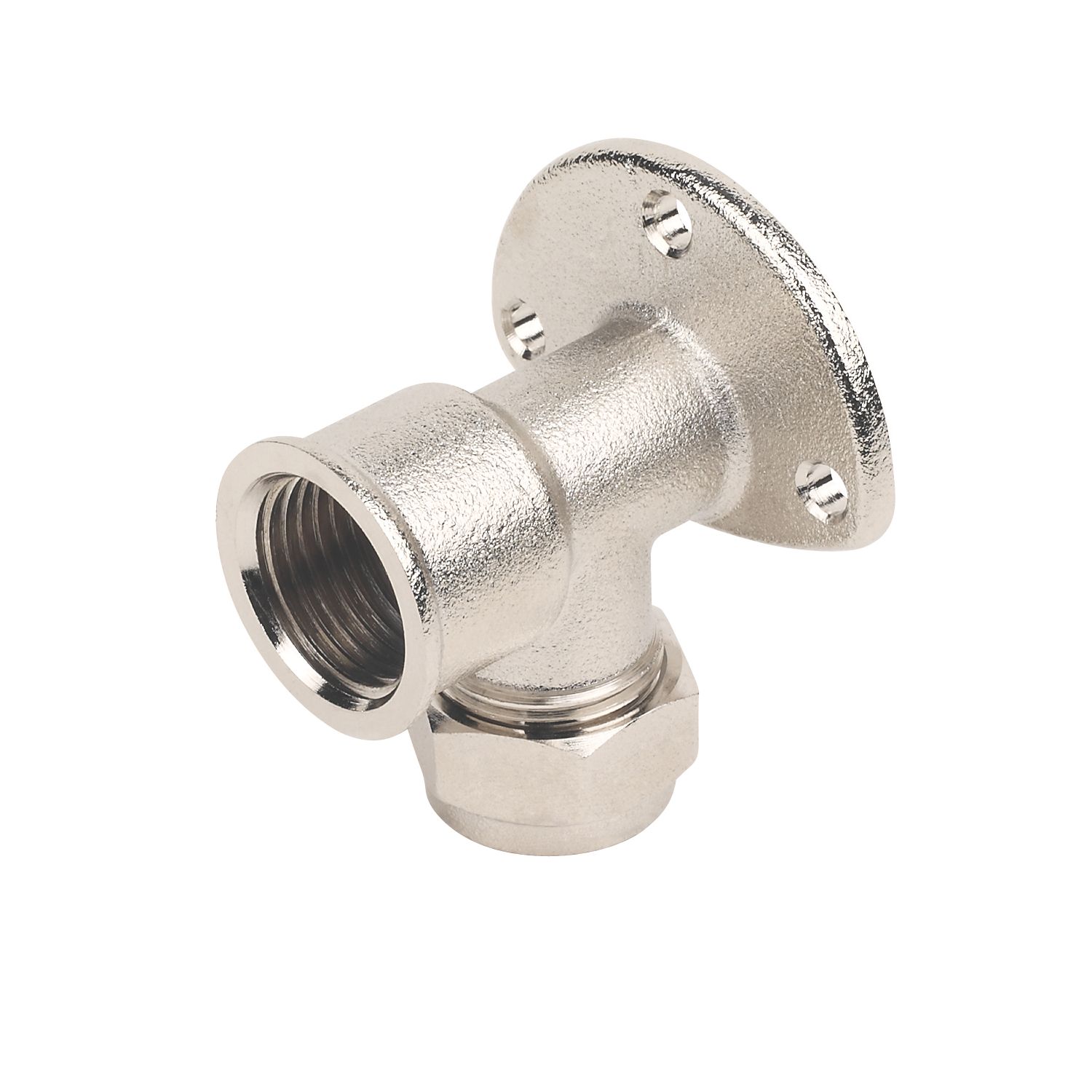 Flomasta Brass Compression Adapting 90° Wall Plate Elbow 15mm x 1/2" (87929)