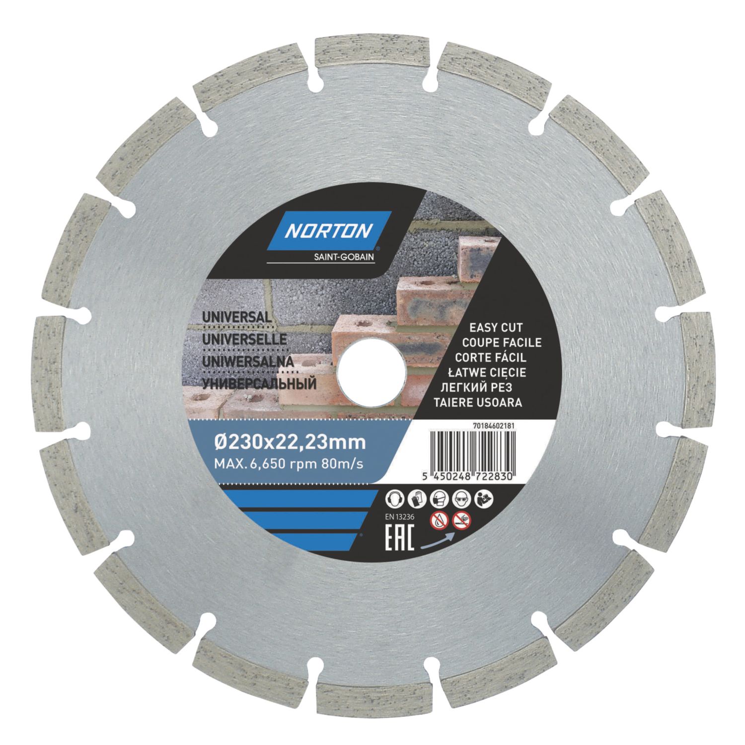 Norton Multi-Material Segmented Diamond Cutting Blade 230mm x 22.23mm (8792V)