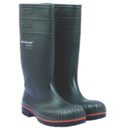 Dunlop Acifort Size 10  Green Steel Toe Cap Safety Wellies