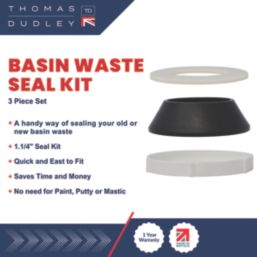 Thomas Dudley Ltd Basin Waste Seal Kit 3 Piece Set