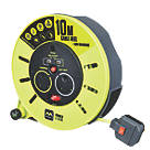 PRO XT 13A 2-Gang 10m  Cable Reel + 2.1A 2-Outlet Type A USB Charger 240V