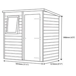 Shire  6' x 4' (Nominal) Pent Shiplap T&G Timber Shed