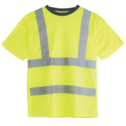 Pro RTX High Visibilty  Short Sleeve T-Shirt Yellow / Navy Large 44" Chest