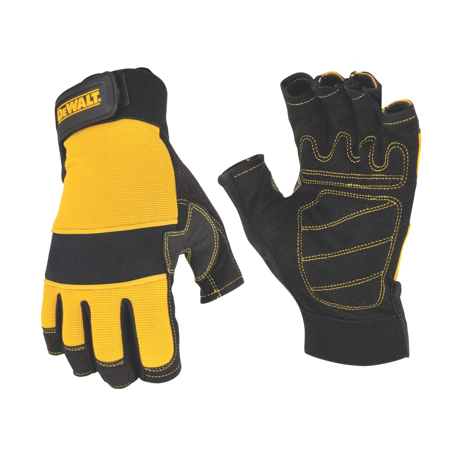 DEWALT Performance Fingerless Fingerless Gloves Black / Yellow Medium (879AY)