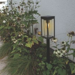 Lutec Flair 760mm Solar-Powered LED Bollard Light Matt Black 2W 200lm