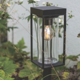 Lutec Flair 760mm Solar-Powered LED Bollard Light Matt Black 2W 200lm
