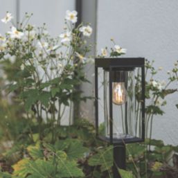 Lutec Flair 760mm Solar-Powered LED Bollard Light Matt Black 2W 200lm