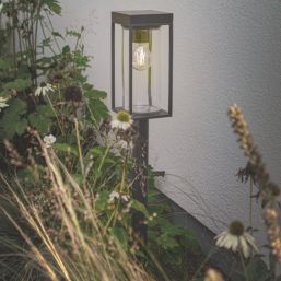Lutec Flair 760mm Solar-Powered LED Bollard Light Matt Black 2W 200lm