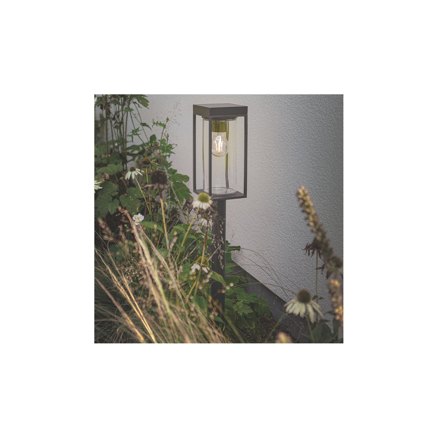 Lutec Flair 760mm Solar-Powered LED Bollard Light Matt Black 2W 200lm (879EF)
