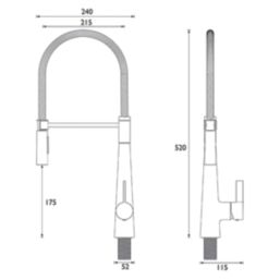 Bristan Sabre  Pull-Out Kitchen Tap Chrome-Plated