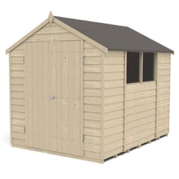 Forest  6' x 8' (Nominal) Apex Overlap Timber Shed with Base & Assembly