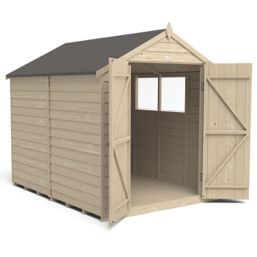 Forest  6' x 8' (Nominal) Apex Overlap Timber Shed with Base & Assembly