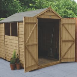 Forest  6' x 8' (Nominal) Apex Overlap Timber Shed with Base & Assembly